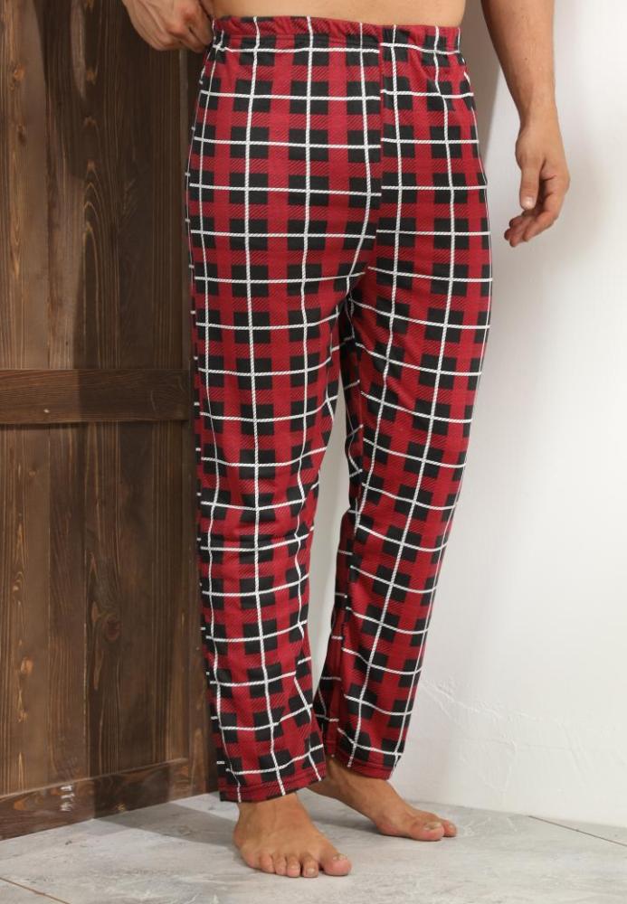 Pantaloni de Pijama ,Big Size ,Barbati,Culoare Rosu cu Alb,Engros